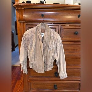 Vintage CHIA Colorblock Genuine Leather Jacket Textured Panels  Size M